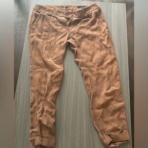 tan linen pants